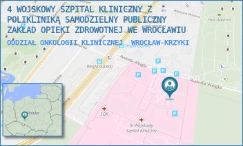ODDZIAŁ ONKOLOGII KLINICZNEJ - 4 WOJSKOWY SZPITAL KLINICZNY Z POLIKLINIKĄ SAMODZIELNY PUBLICZNY ZAKŁAD OPIEKI ZDROWOTNEJ WE WROCŁAWIU - UL. RUDOLFA WEIGLA 5, WROCŁAW-KRZYKI